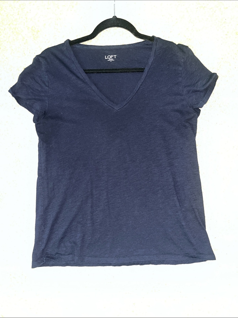 LOFT Navy Short Sleeve V-Neck Tee